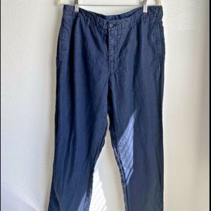 Polo by Ralph Lauren Navy 100% Linen Pants 36
